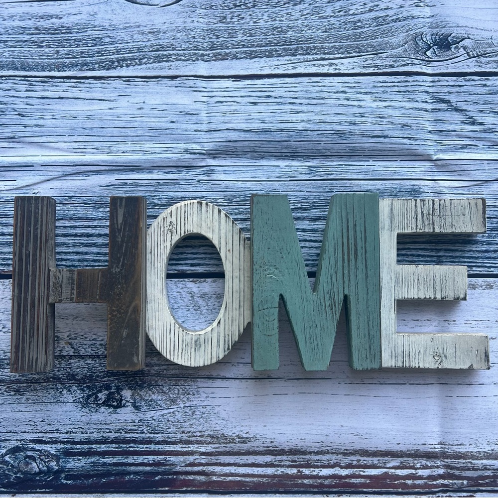 Rustic Multicolor HOME Wall Decor 16.5in x 6in